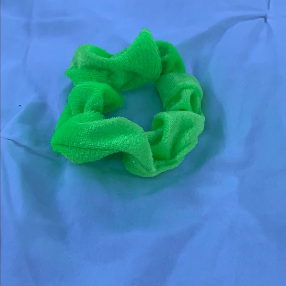 Neon green scrunchie